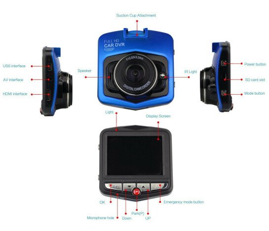 Camera auto Dubla iUni Dash 806, Full HD, 12Mpx, 2.5 Inch, 170 grade, Parking monitor, G senzor, Sen